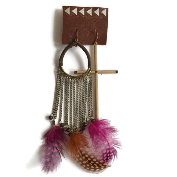 HANDMADE: mismatch suede + Swarovski feather ears - Picture 2 of 6